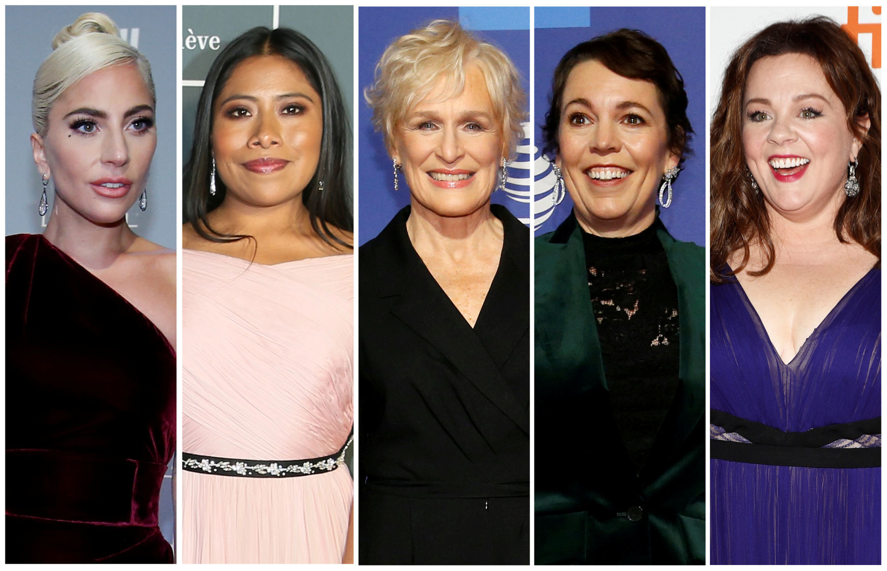 Best actress Oscar nominees for the 91st annual Academy Awards (L-R) Lady Gaga, Aparicio, Close, Colman and McCarthy are seen in a combination of file photos